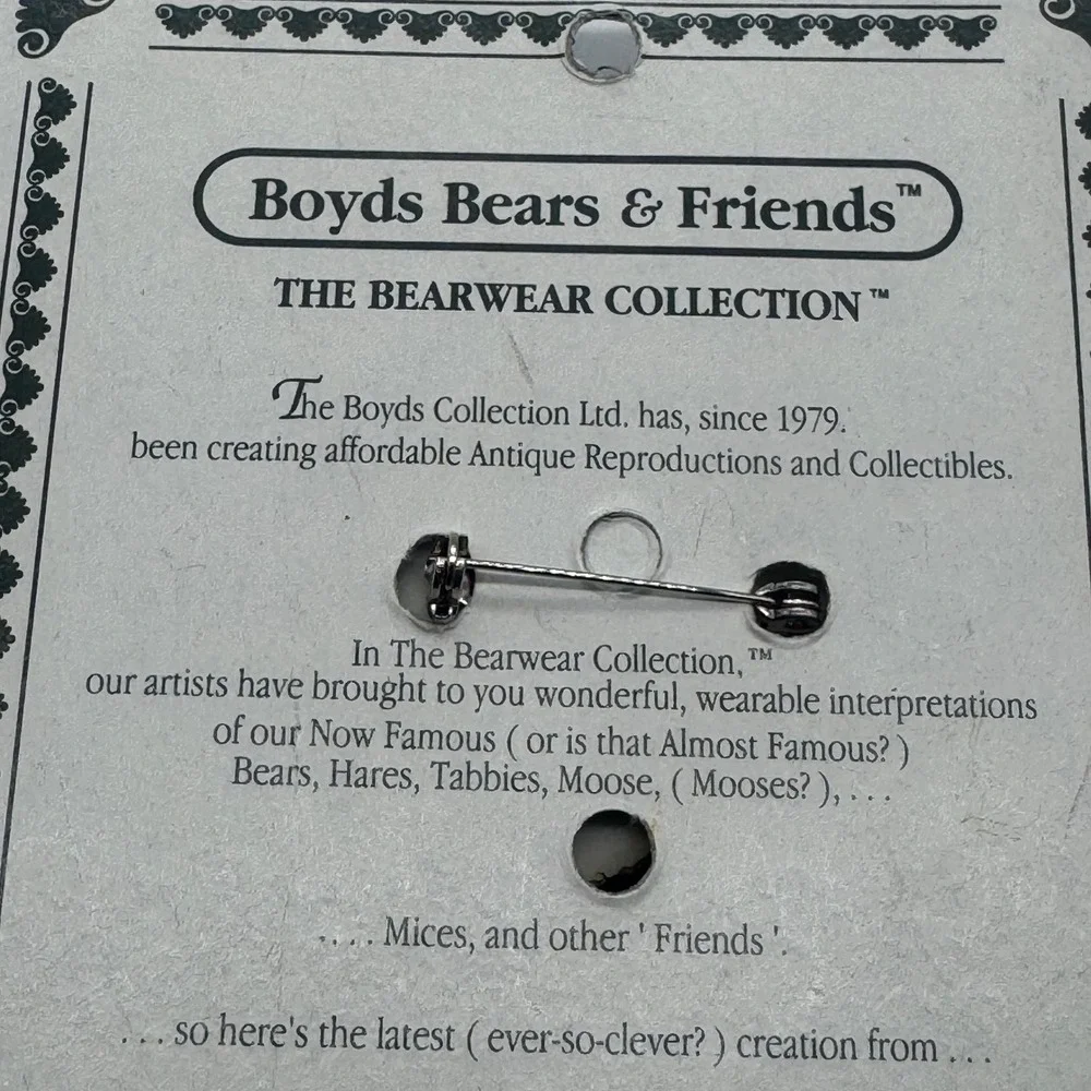 Boyds Bears Bearwear JB and the Basketballs Resin Pin Brooch Vintage 1995 26100